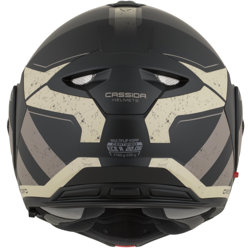 Cassida MultiFlip Korp avattava moottoripyöräkypärä mattamusta-hiekka-khaki