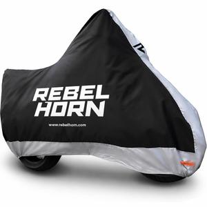 Rebelhorn Shelter -moottoripyörän suojapeite, musta-hopea