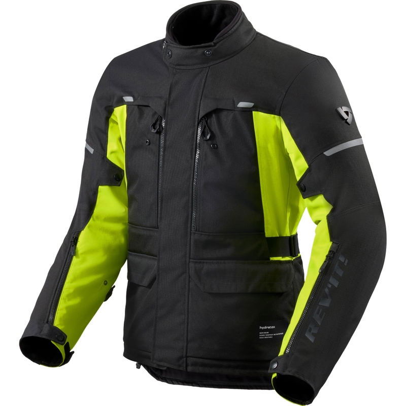 Revit Outback 5 H2O -moottoripyörätakki musta-fluo-keltainen