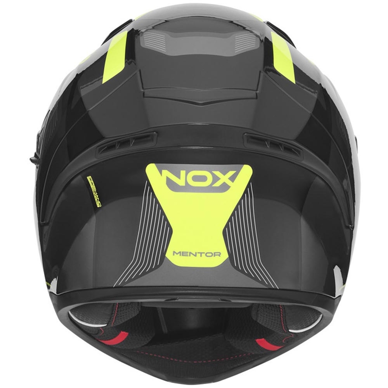 Kokokasvoinen moottoripyöräkypärä NOX N402 Mentor musta-fluo keltainen