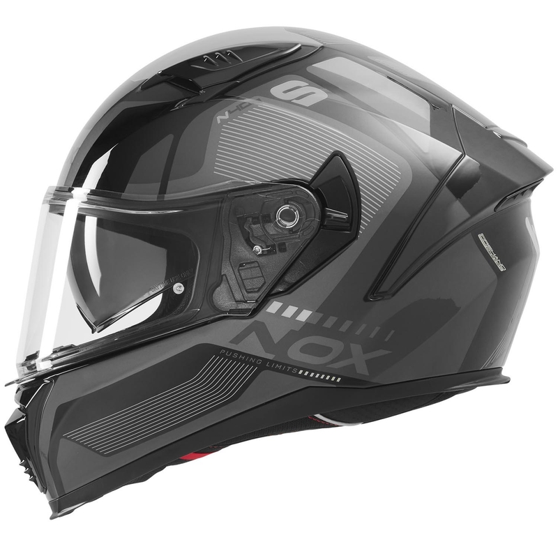 NOX N402 Mentor -moottoripyöräkypärä, musta-hopea