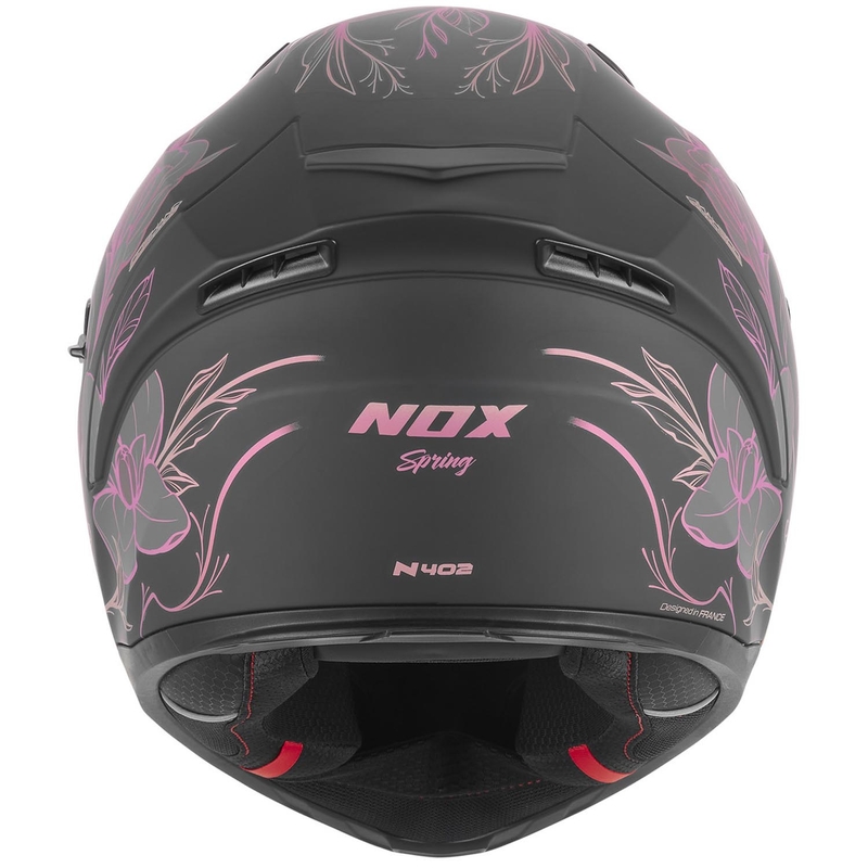 Kokokasvoinen moottoripyöräkypärä NOX N402 Spring mattamusta-pinkki