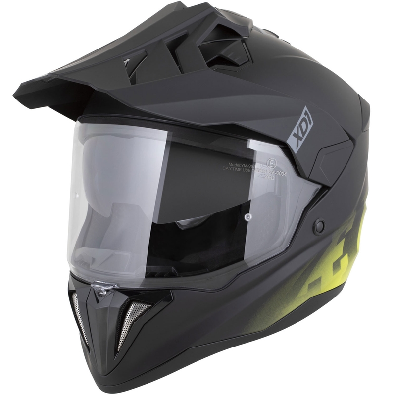 Enduro-moottoripyöräkypärä ZED XD1 mattamusta-fluo-keltainen