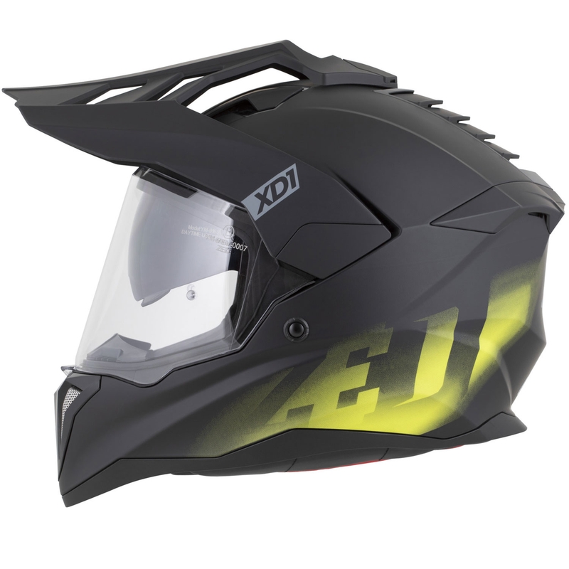 Enduro-moottoripyöräkypärä ZED XD1 mattamusta-fluo-keltainen