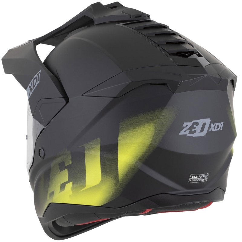 Enduro-moottoripyöräkypärä ZED XD1 mattamusta-fluo-keltainen
