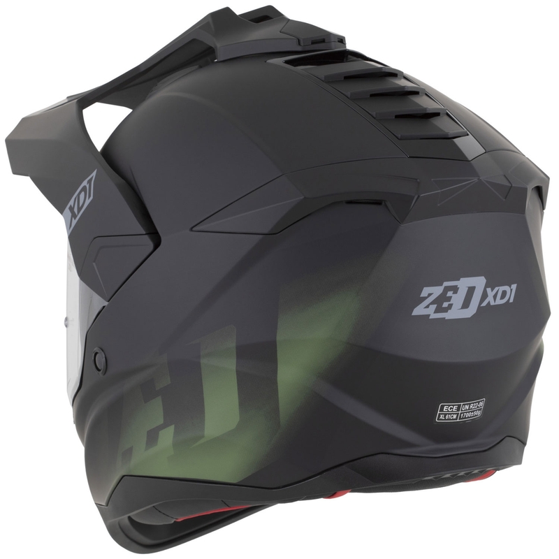Enduro-moottoripyöräkypärä ZED XD1 mattamusta-tummanvihreä