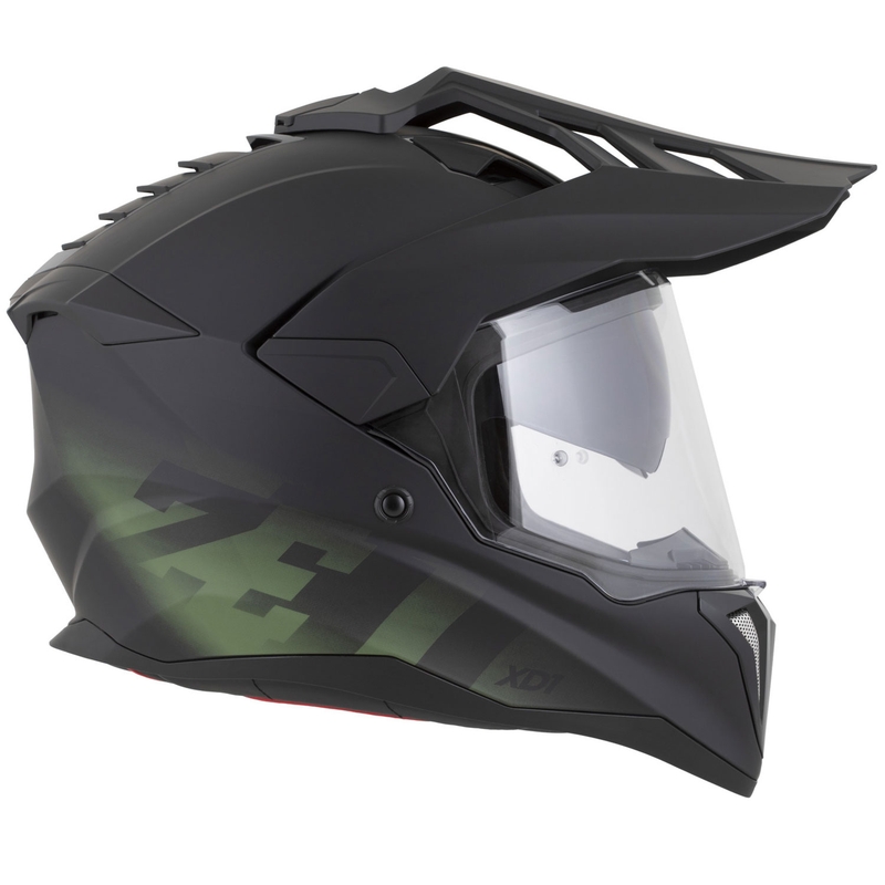 Enduro-moottoripyöräkypärä ZED XD1 mattamusta-tummanvihreä