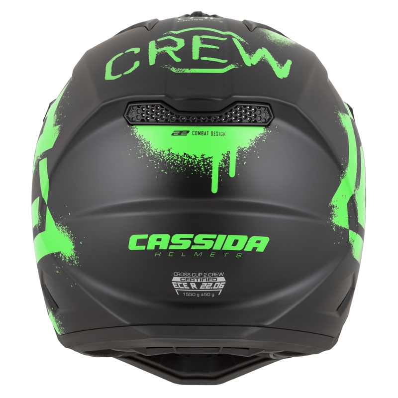 Cassida Cross Cup 2 Crew motocrossikypärä mattamusta-fluovihreä