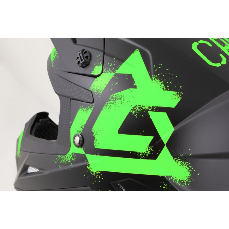 Cassida Cross Cup 2 Crew motocrossikypärä mattamusta-fluovihreä