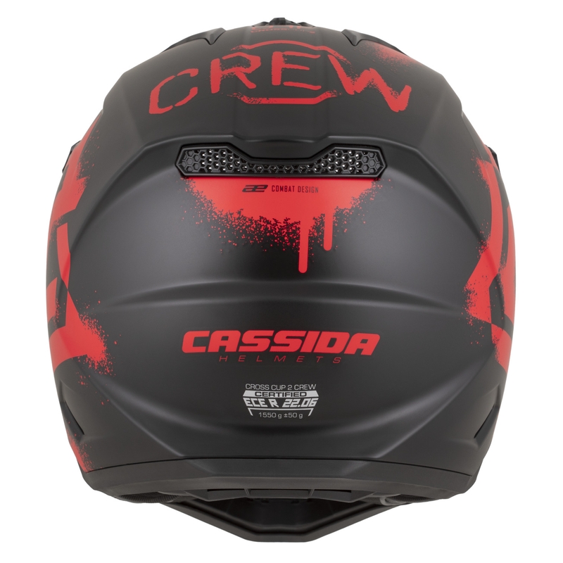 Cassida Cross Cup 2 Crew moottoripyörä motocross kypärä mattamusta-punainen