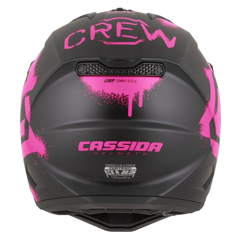 Cassida Cross Cup 2 Crew motocrossikypärä mattamusta-fluo pinkki