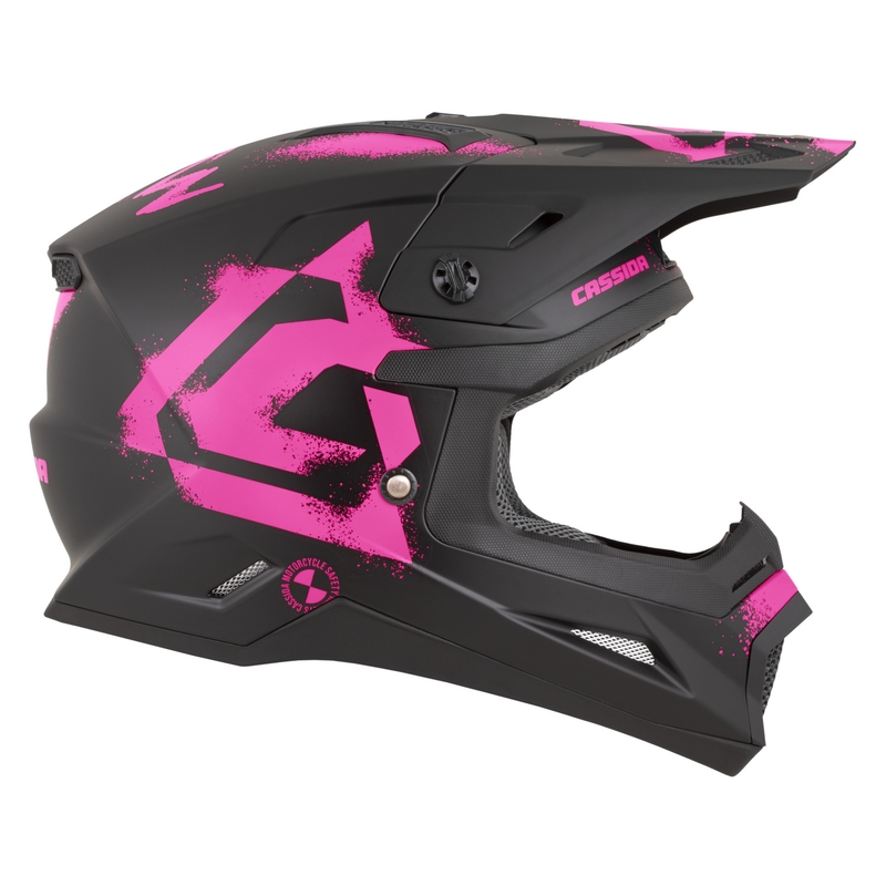 Cassida Cross Cup 2 Crew motocrossikypärä mattamusta-fluo pinkki