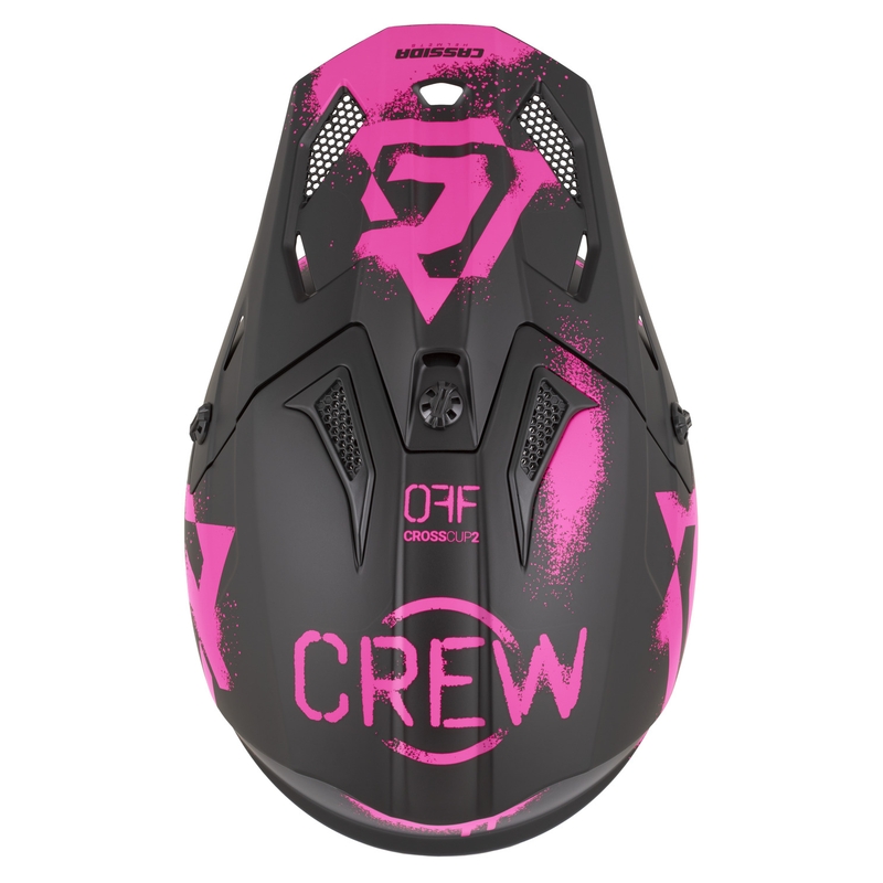 Cassida Cross Cup 2 Crew motocrossikypärä mattamusta-fluo pinkki