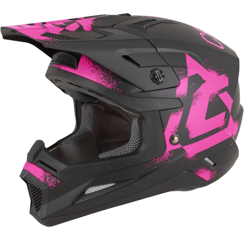 Cassida Cross Cup 2 Crew motocrossikypärä mattamusta-fluo pinkki