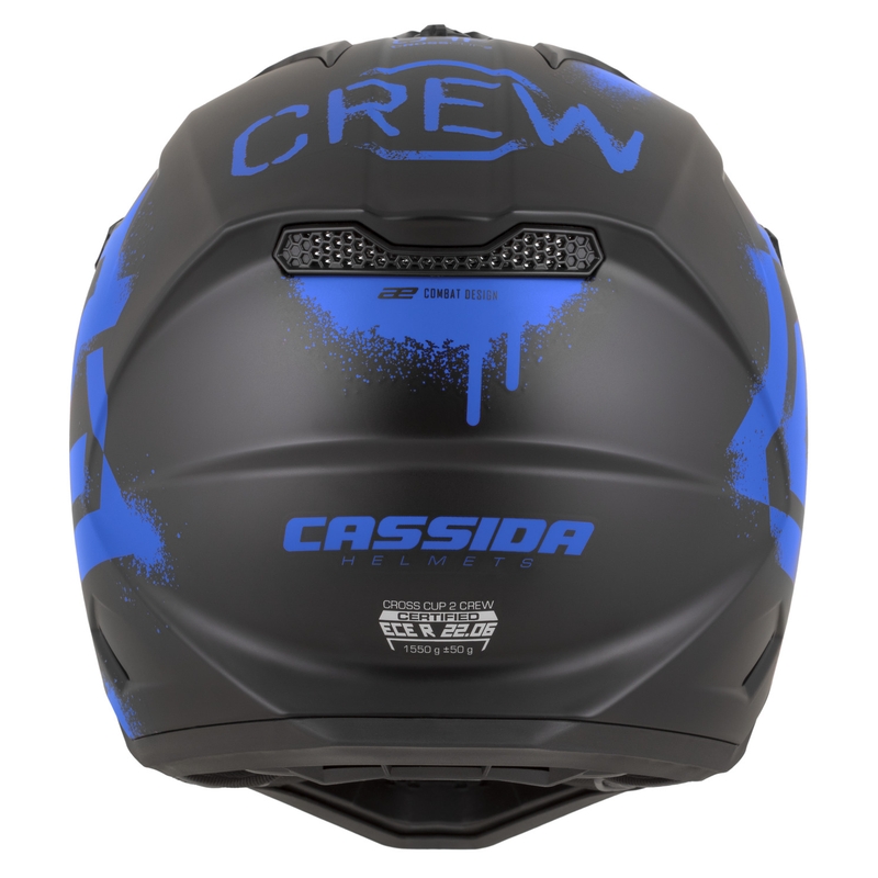 Cassida Cross Cup 2 Crew moottoripyörä motocross kypärä mattamusta-sininen