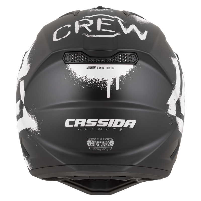 Cassida Cross Cup 2 Crew moottoripyörä motocross kypärä mattamusta-valkoinen