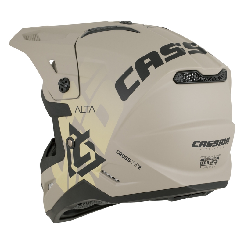 Lasten motocrosskypärä Cassida Cross Cup 2 Alta Junior matta hiekanharmaa