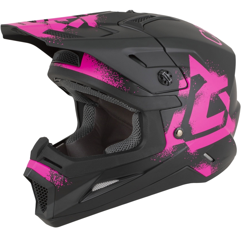 Lasten motocrossikypärä Cassida Cross Cup 2 Crew Junior mattamusta-pinkki