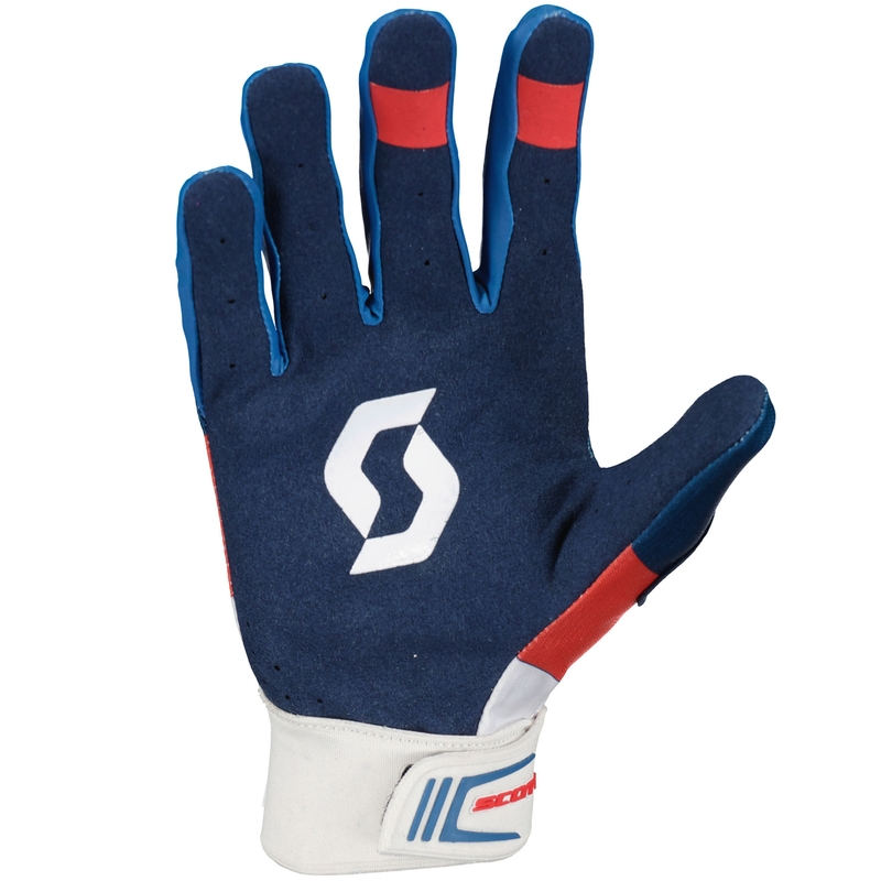 Motocross-hanskat SCOTT 450 ANGLED sini-punainen