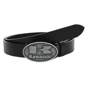 Nahkainen moto-vyö, jossa Kawasaki-solki