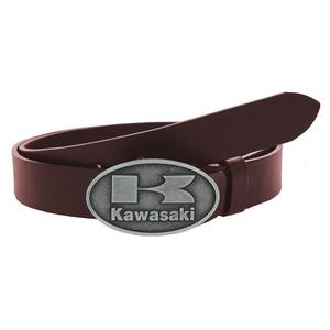 Nahka moto vyö Kawasaki solki ruskea