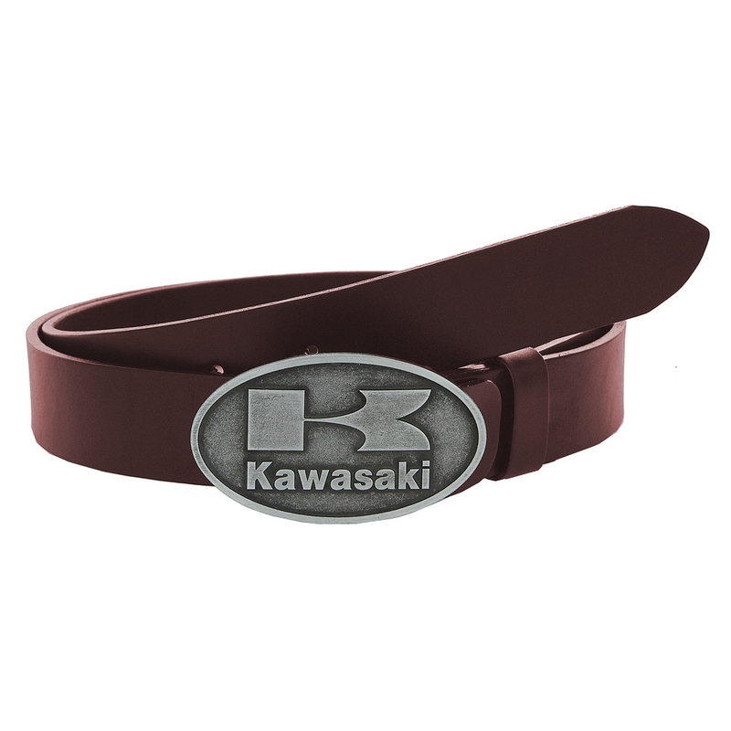 Nahka moto vyö Kawasaki solki ruskea
