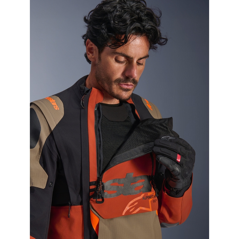 Alpinestars Halo PRO Drystar XF moottoripyörätakki vaaleanruskea-tummanoranssi-musta