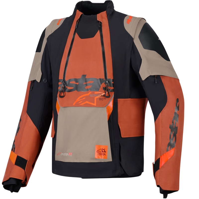 Alpinestars Halo PRO Drystar XF moottoripyörätakki vaaleanruskea-tummanoranssi-musta