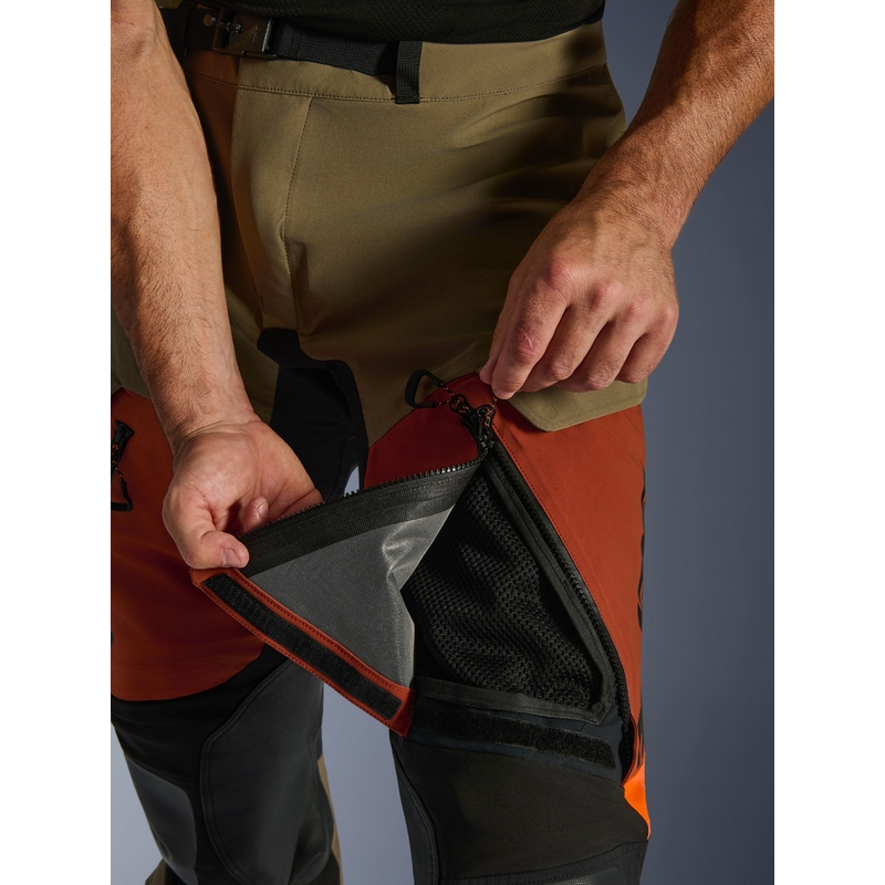 Alpinestars Halo PRO Drystar XF -moottoripyörähousut vaaleanruskea-tummanoranssi-musta