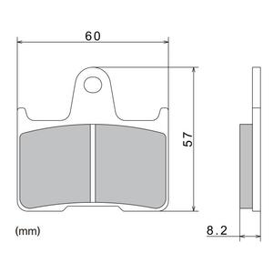 Jarrupalat NISSIN puolimetalliyhdistelmä 60x57x8.2 mm 2 kpl