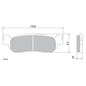 Jarrupalat NISSIN puolimetalliyhdistelmä 100x31x9 mm 2 kpl
