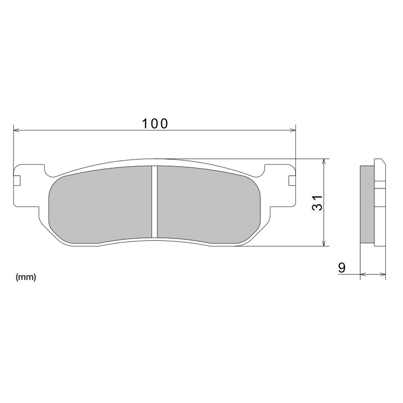 Jarrupalat NISSIN puolimetalliyhdistelmä 100x31x9 mm 2 kpl