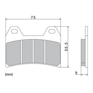 Jarrupalat NISSIN puolimetalliyhdistelmä 76x55.5x9 mm 2 kpl