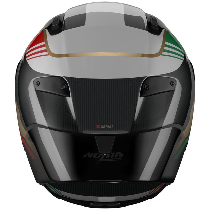 Kokokasvoinen moottoripyöräkypärä Nolan X-804 RS Ultra Carbon Piega kiiltävä musta-kulta-punainen-vihreä
