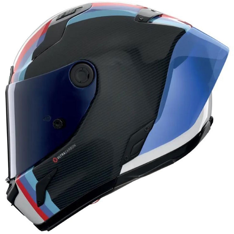 Kokokasvoinen moottoripyöräkypärä Nolan X-804 RS Ultra Carbon Gemini 365 kiiltävä harmaa-valkoinen-sini-punainen