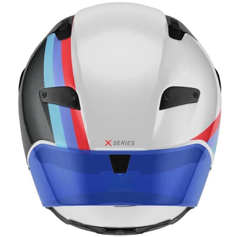 Kokokasvoinen moottoripyöräkypärä Nolan X-804 RS Ultra Carbon Gemini 365 kiiltävä harmaa-valkoinen-sini-punainen