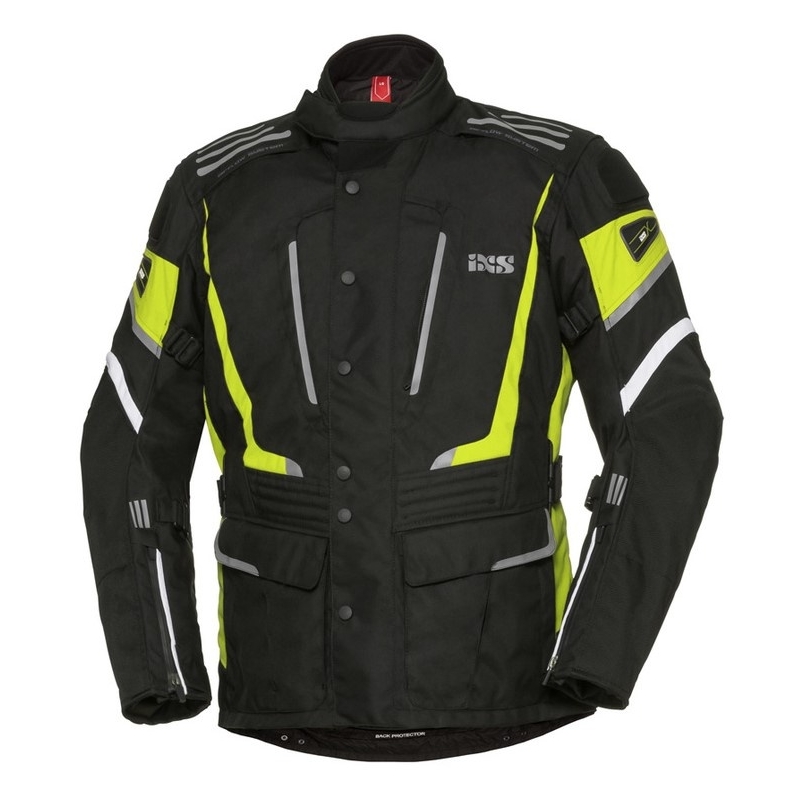Dámská bunda na motorku iXS Powells černo-bílo-fluo žlutá