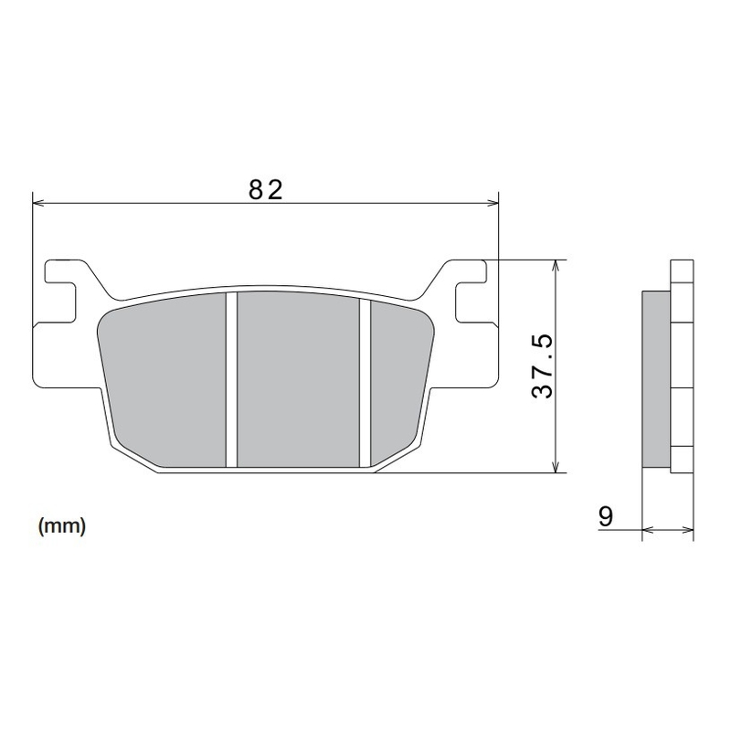 Jarrupalat NISSIN puolimetalliyhdistelmä 82x37.5x9 mm 2 kpl