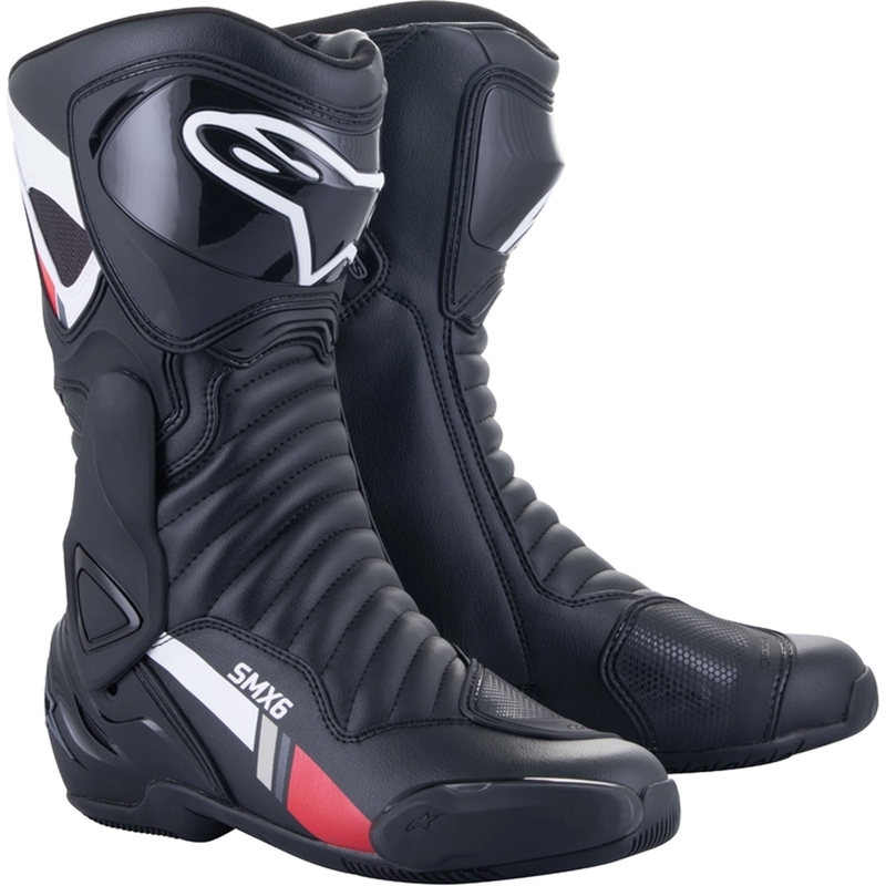 Alpinestars S-MX 6 musta-valko-harmaa-punainen moottoripyöräsaappaat