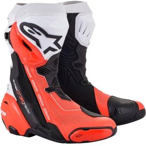 Alpinestars Supertech R Vented Black-White-Fluo Red Moottoripyöräilykengät