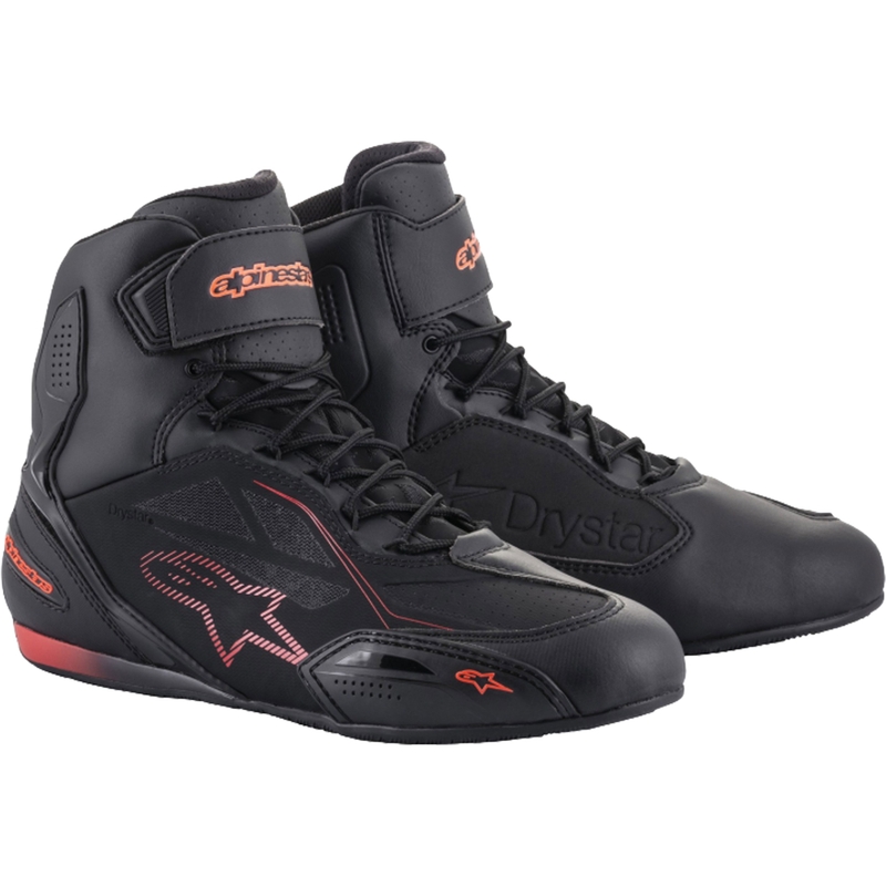 Alpinestars Faster 3 Drystar Musta-Fluo Red Moottoripyöräilykengät
