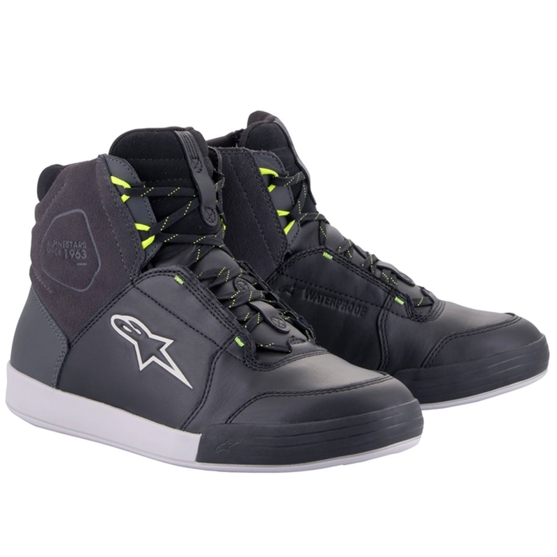 Alpinestars Chrome Drystar Musta-Harmaa-Fluo Keltainen Moottoripyöräilykengät