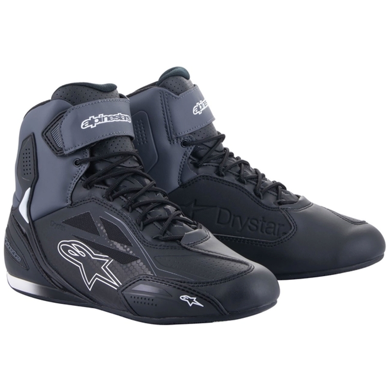 Alpinestars Faster-3 Drystar Musta-Tummanharmaa Moottoripyöräilykengät