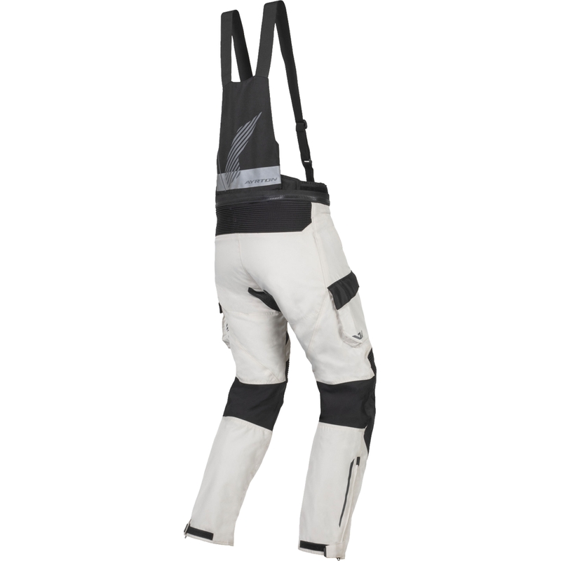 Kalhoty na motorku Ayrton Rally II bílo-černo-šedé