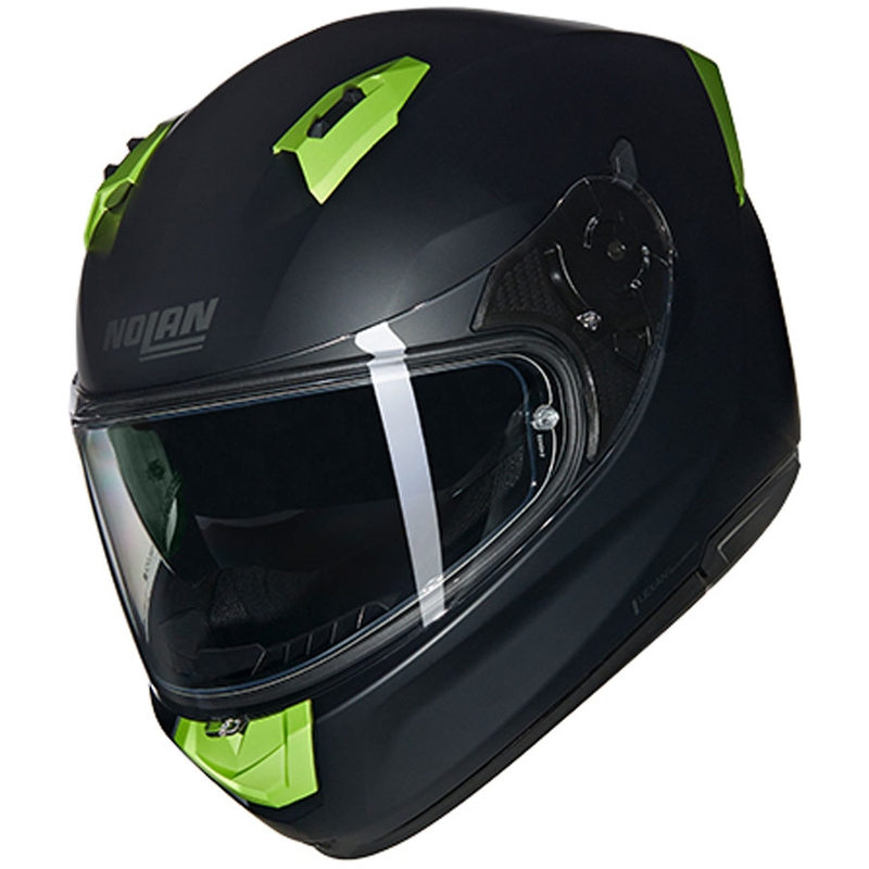 Kokokasvoinen moottoripyöräkypärä Nolan N60-6 Classico Nobile mattamusta-vihreä