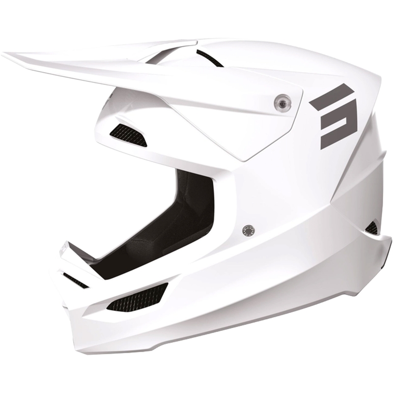 Motocross kypärä Shot Furious Solid Valkoinen