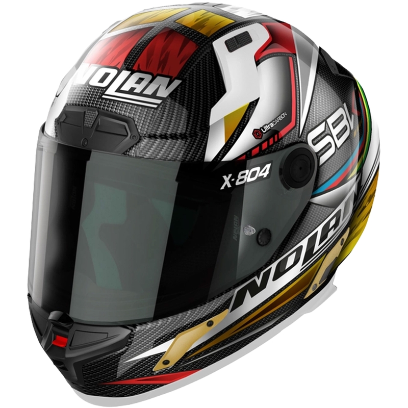 Nolan X-804 RS Ultra Carbon SBK integraalinen moottoripyöräilykypärä musta-punainen-kultainen