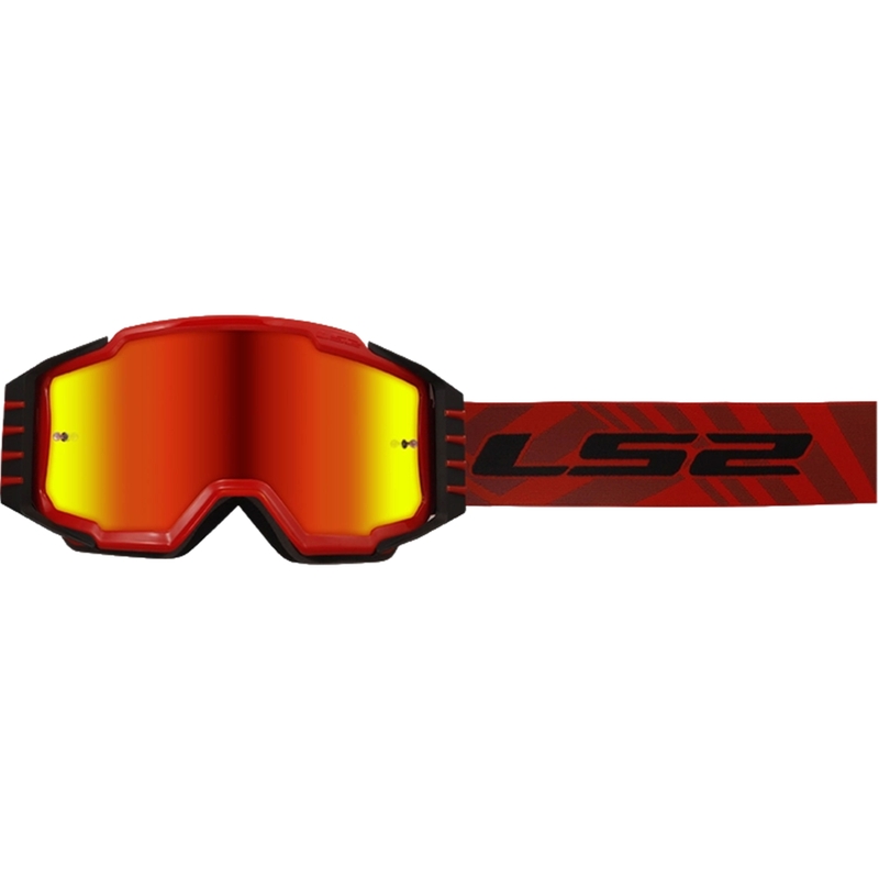 LS2 Charger PRO motocross-lasit punaiset iridium plexillä