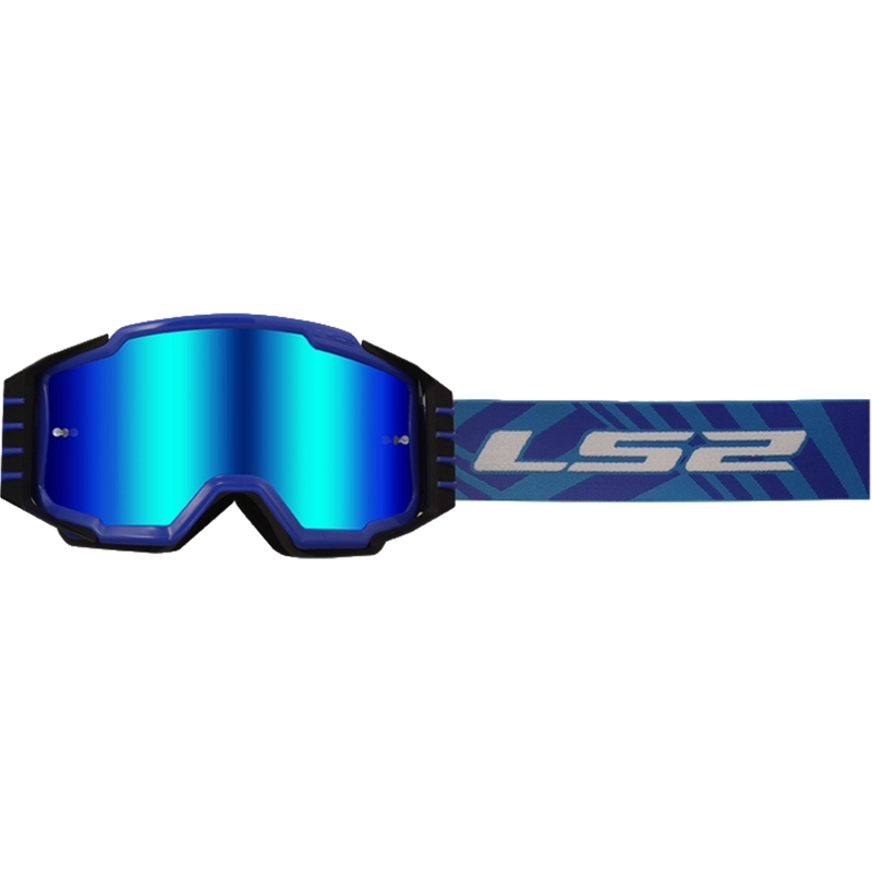 LS2 Charger PRO motocross-lasit sininen iridium plexillä