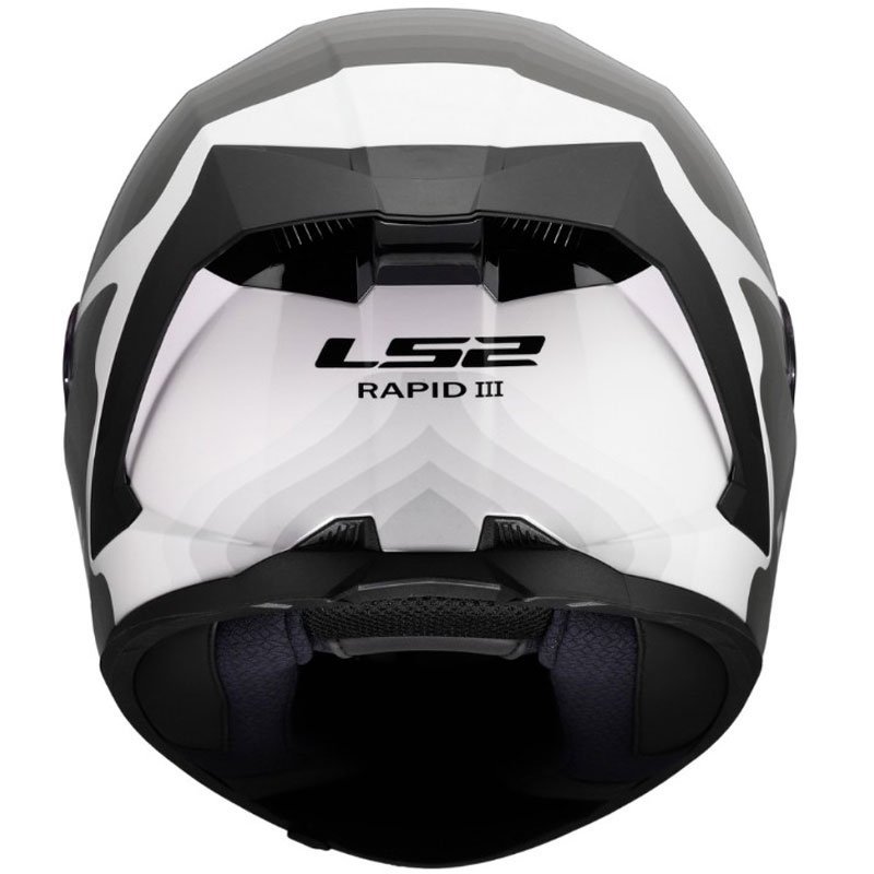 LS2 FF820 Rapid III Flow täysikokoinen moottoripyöräkypärä, kiiltävän valko-harmaa